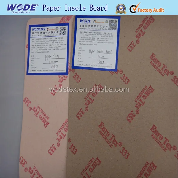 Paper insole paper boards equivalent to Texon