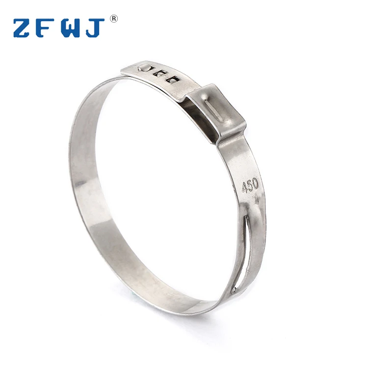 19.5-21mm stepless single ear hose clamp stainless steel fasten clamp