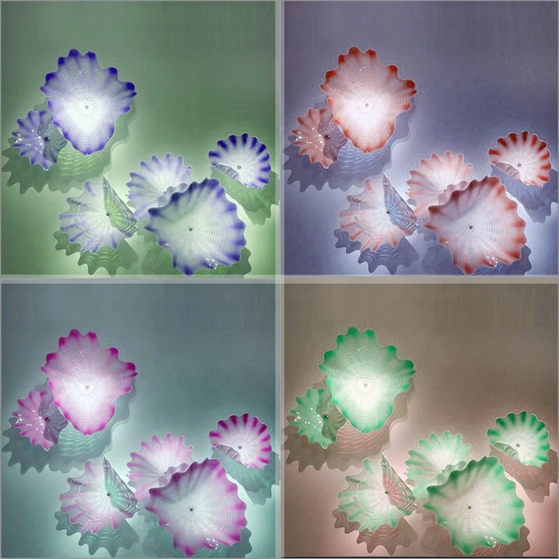  Выдувные вручную подвесные пластины из муранского стекла в стиле Дейла Чихули разноцветные стеклянные художественные ручные выдувные лампы