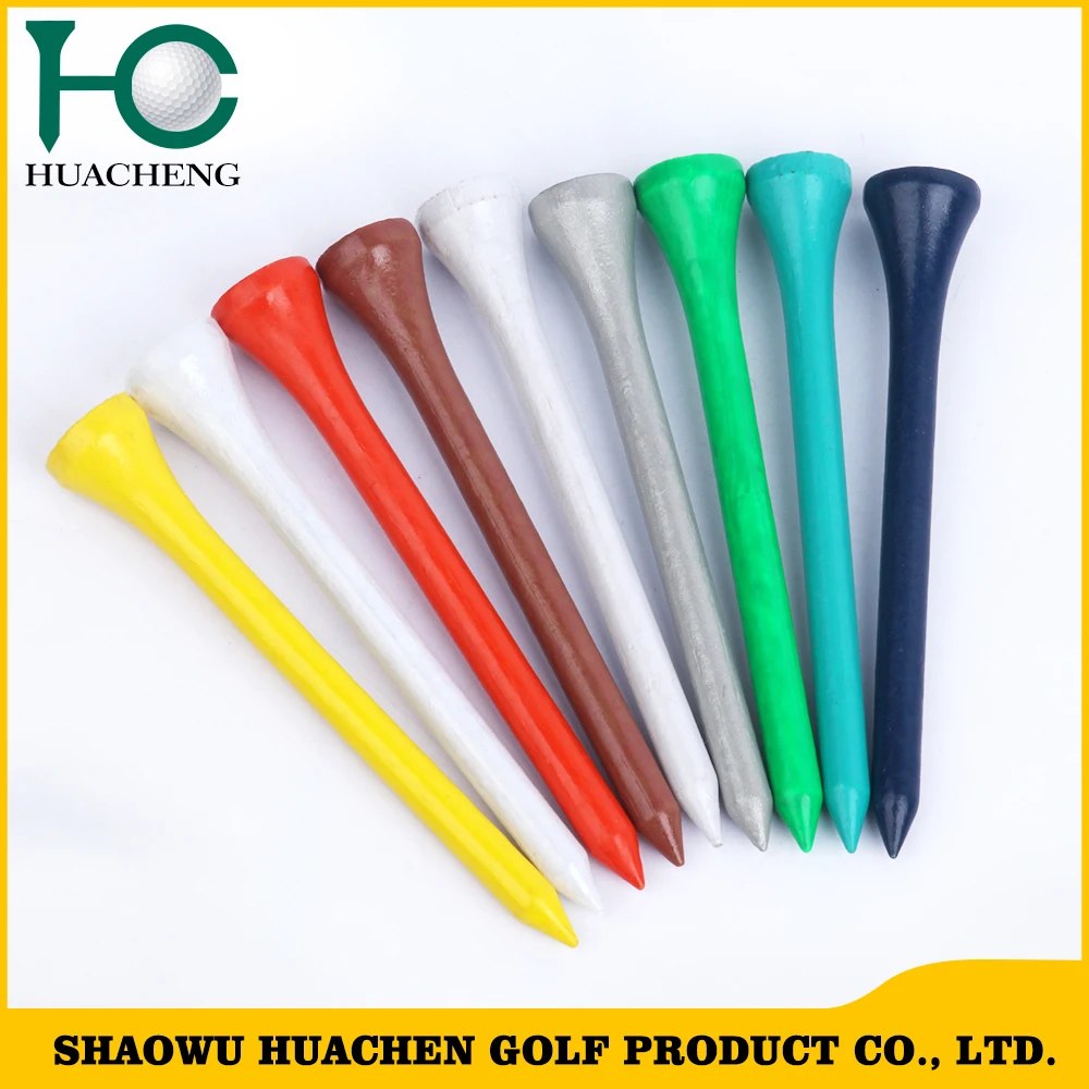 Pantone neon bright colors bamboo/wooden plain golf tees