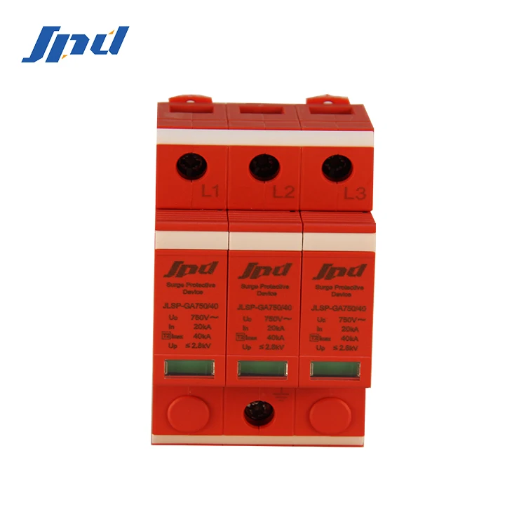 JINLI spd промышленные устройства защиты от перенапряжения 40KA мощный перенапряжение 750V устройства защиты от перенапряжения 3 фазы