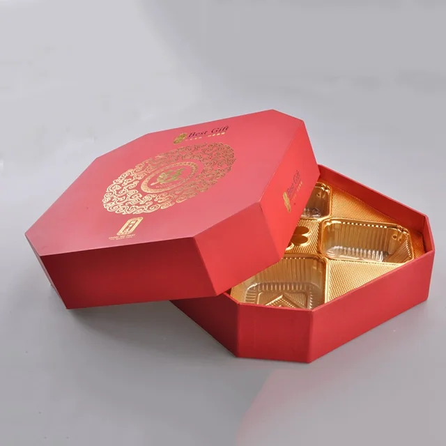 hard paper box PVC tray paper food box for packing mooncake recycle box