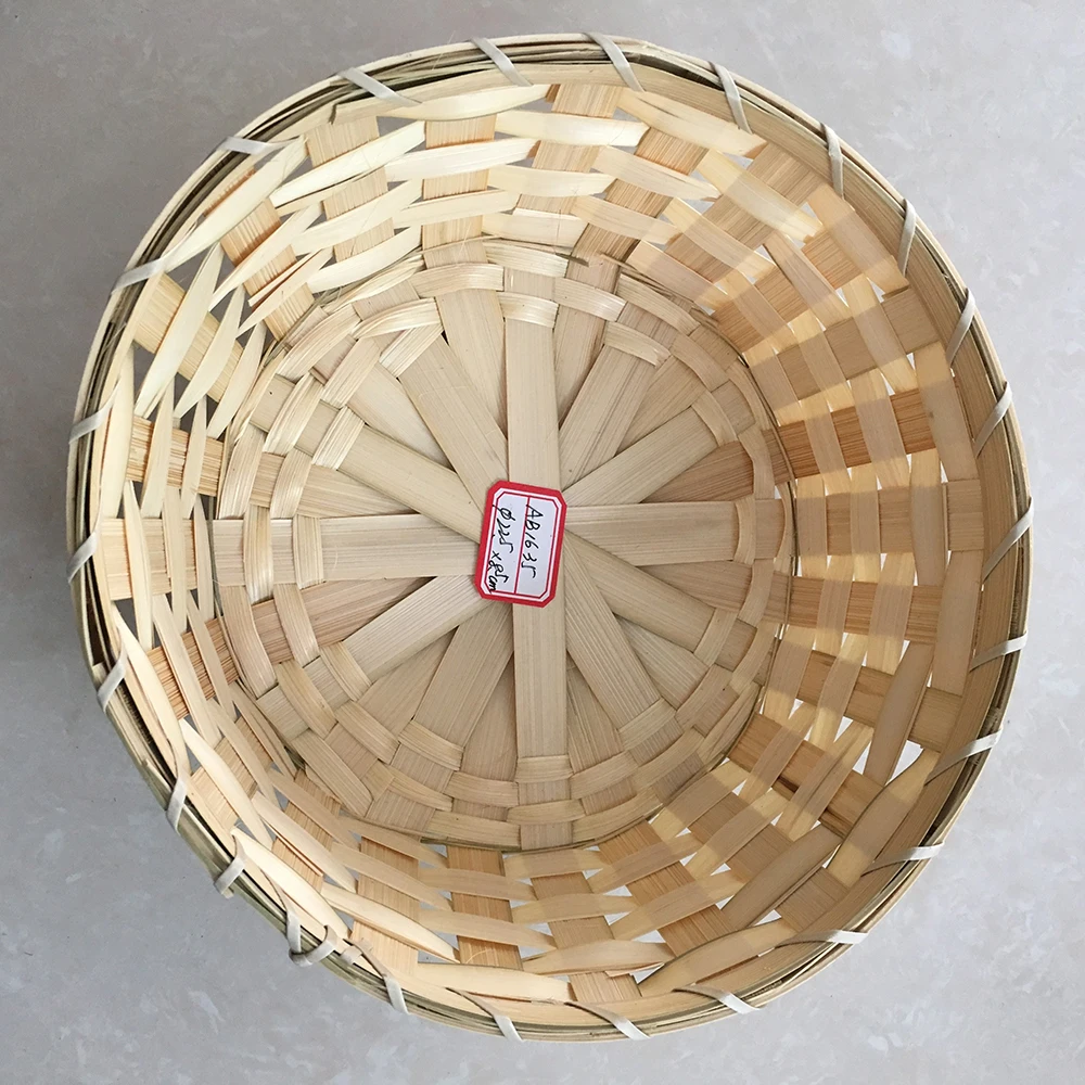 Hot sale bamboo hamper gift basket with handles