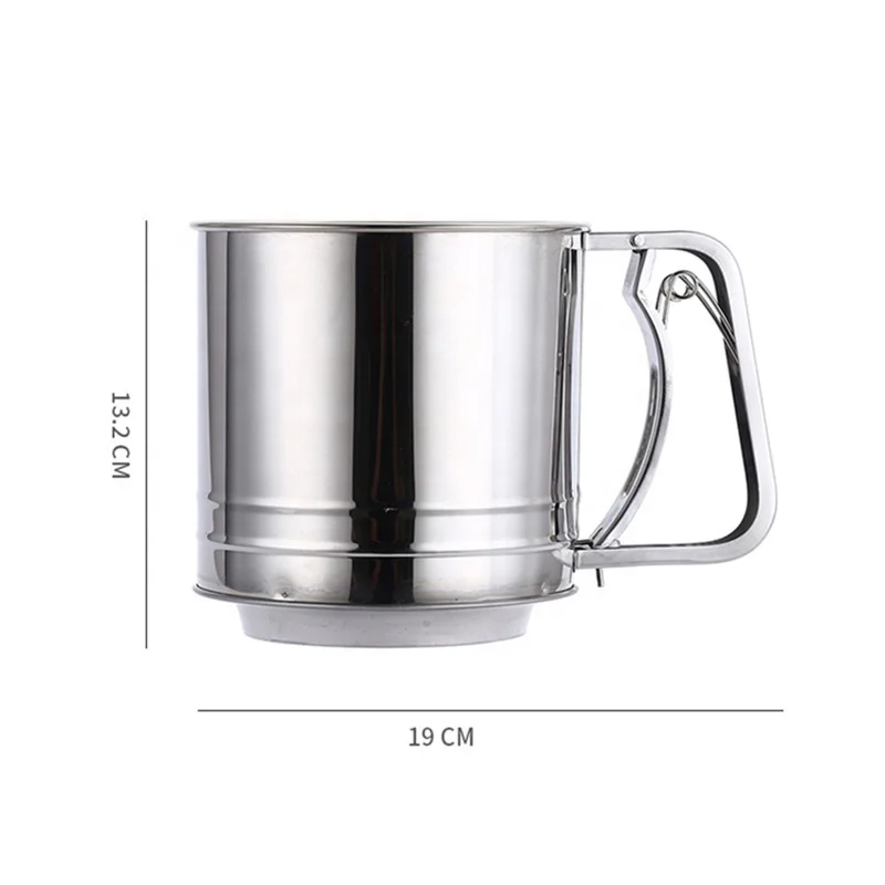 High grade baking tool stainless steel hand-held mesh flour sieve
