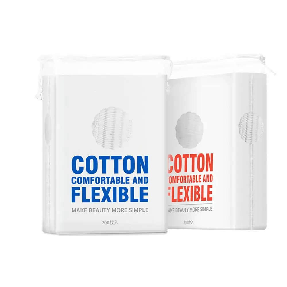 Wholesale 100% Pure Cotton Thicken 200pcs Remover and Skin Care Double Sides Cosmetic Cotton Pads