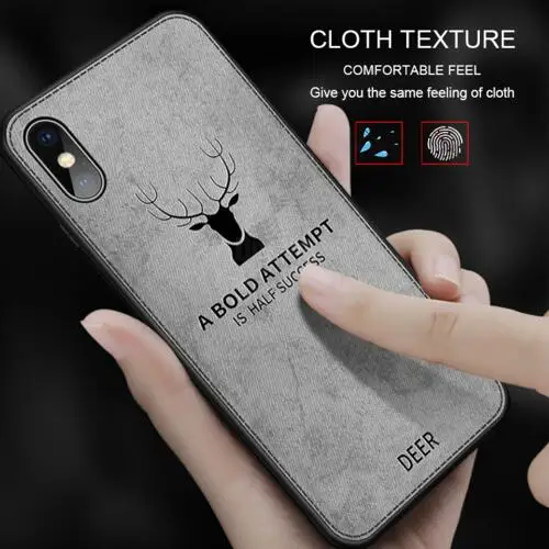 Deer Pattern Design Cell Phone Back Cover Case For iPhone Xs Max PU Leather phone case