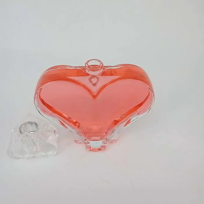 100ml heart shape clear glass perfume bottle luxury glass bottle with heart shape cap