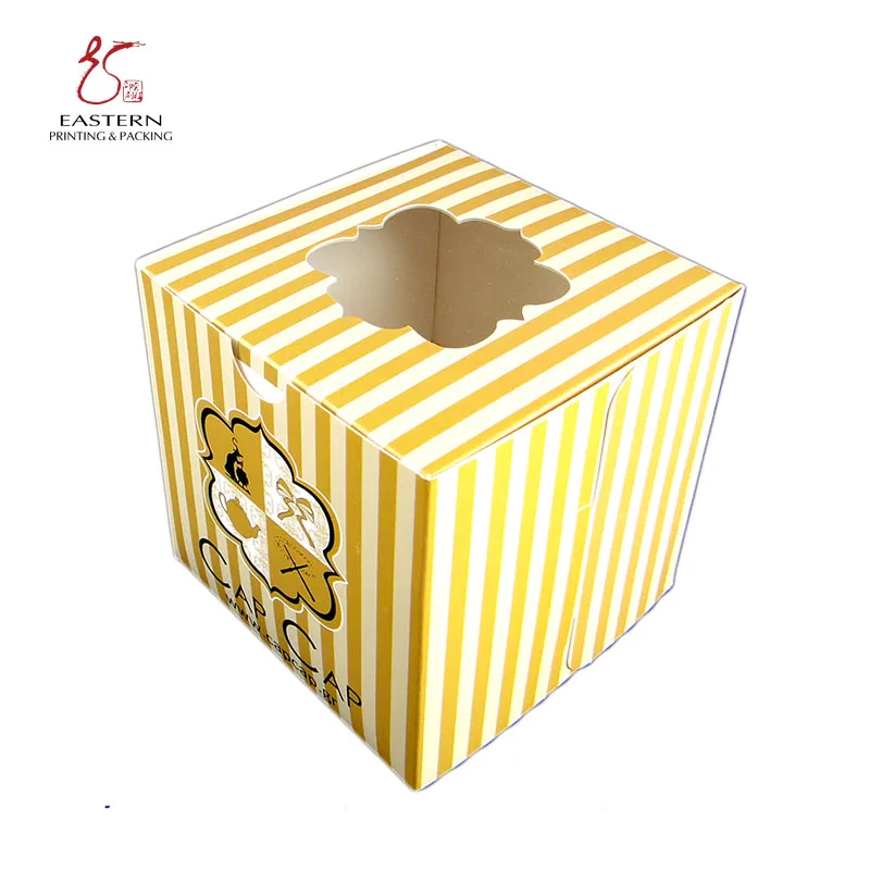 Good price square packaging cup cake bakery boxes packaging food folding paper box Custom logo