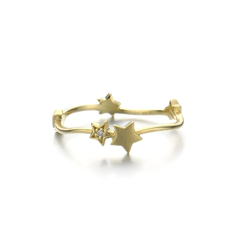 
Hot Matt Star Solid 14K gold Ring With Clear Diamond Women Jewelry Available Size 5/6/7/8/9 Fast Shipping 