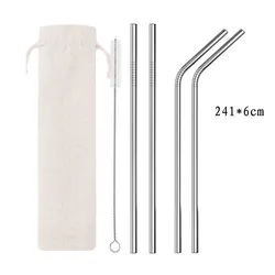 Amazon Top Seller 2018 Eco-friendly Barware Stainless Steel Silver Straw