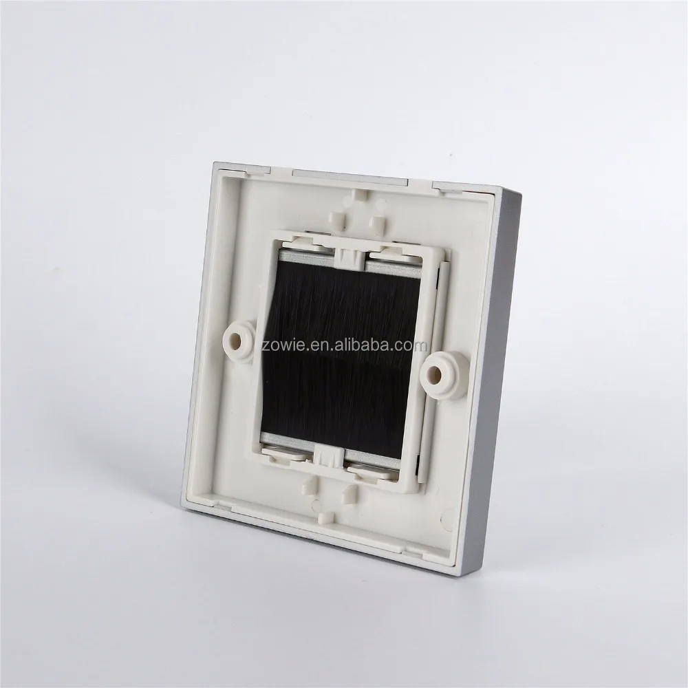 New Product Single Gang Screwless UK Brush Plate Cable Through Wall Plate for UK Home Decoration ABS ROHS 86*86mm SDK,NFC -