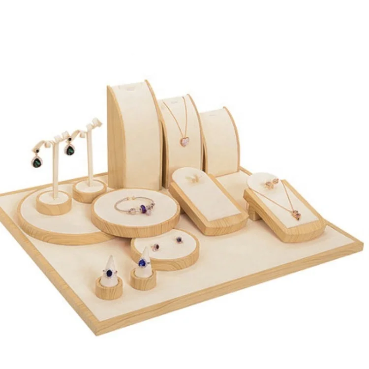 Hot sale jewelry display stand wood jewelry display for bracelet ring earrings necklace