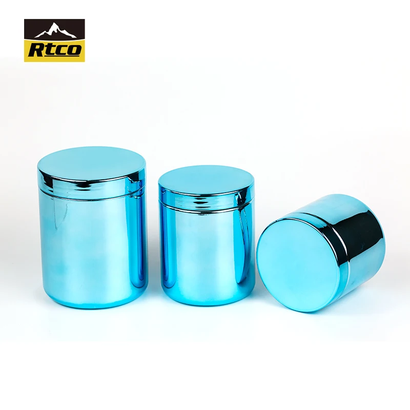 RTCO Matt Silver 16oz Protein Powder Tubs Manufacturers Custom Size Food Dietary Powder Tubs