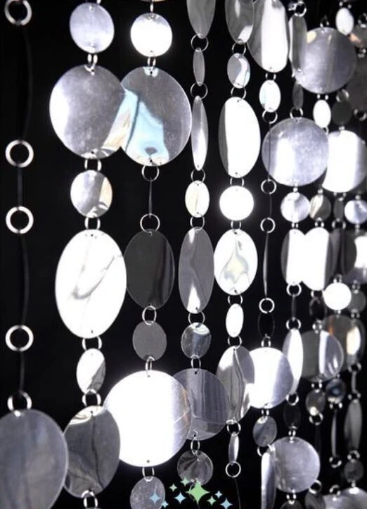 
LDJ702 Wedding hand made Gold and silver shimmer discs strands sequin curtain 