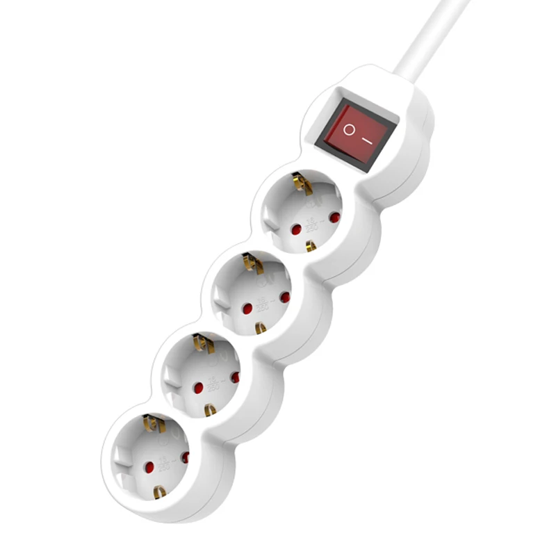 4 way european extension socket with switch  extension plug socket