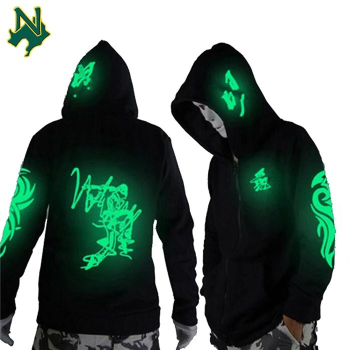 Wholesale Glow In The Dark Skeleton Hoodie Easy Halloween Custom Black Solid Color Plain Hoodies Young Sweatshirt Hoody Jacket
