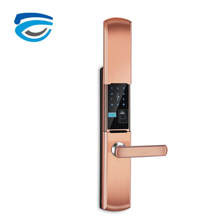 Sliding Electronic Biometric Fingerprint Key Door Lock for Wooden Door