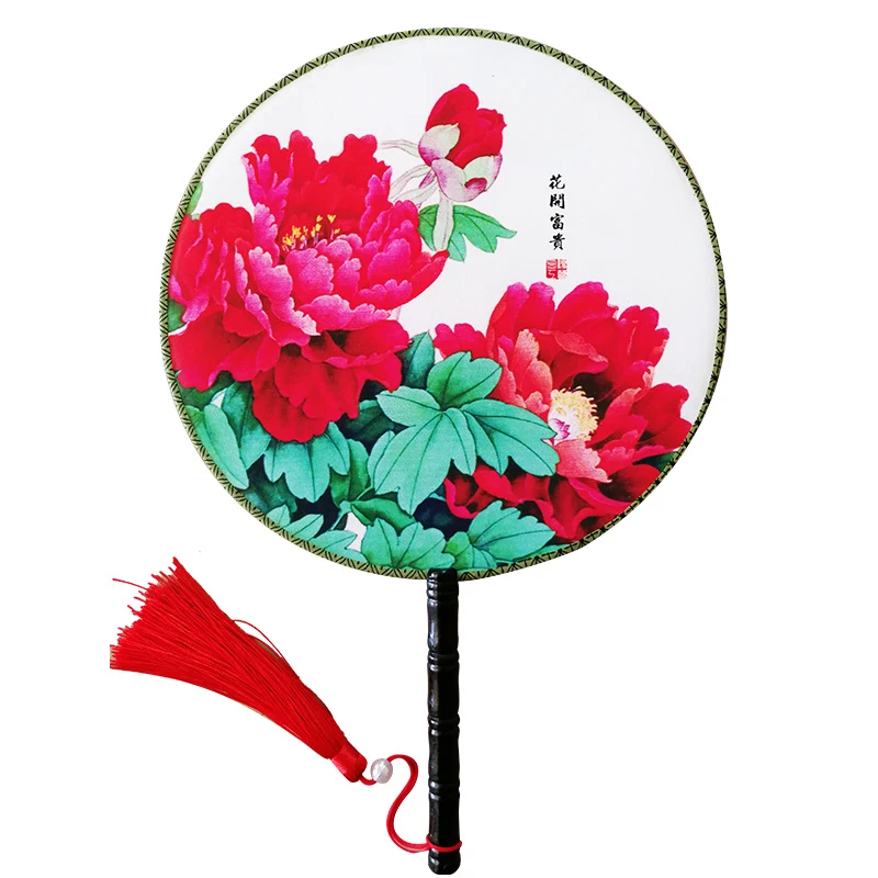 Рекламный пользовательский Печатный деревянный ручной Китайский шелковый ручной вентилятор