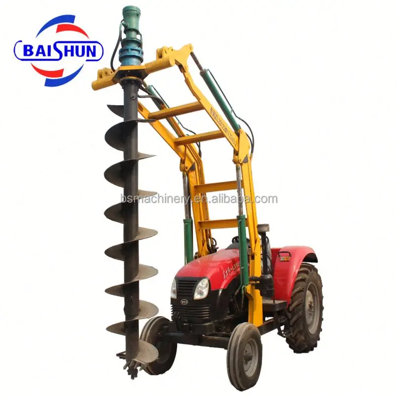 Electric Pole Installation Machine With Solar Pit Digger Spiral Earth Auger Hole Drilling Piling Machine