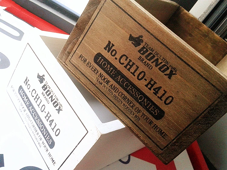 Custom made without lid Vintage Sundries Storage Table Wooden Crate Box