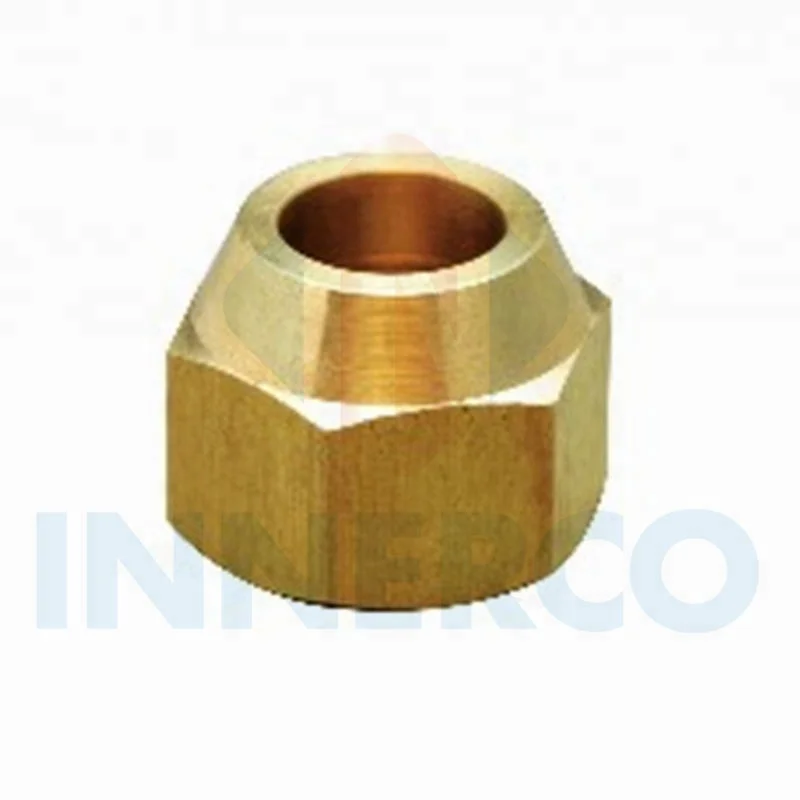 Brass Flare Pipe Fittings Brass Short SAE Flare Nut For Air Conditioner