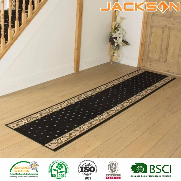 Commercial Waterproof 100% Polyester Runner Carpet Free Customized Modern Printed Machine Tufted Stripe Jackson 3mm-16mm CN;SHN