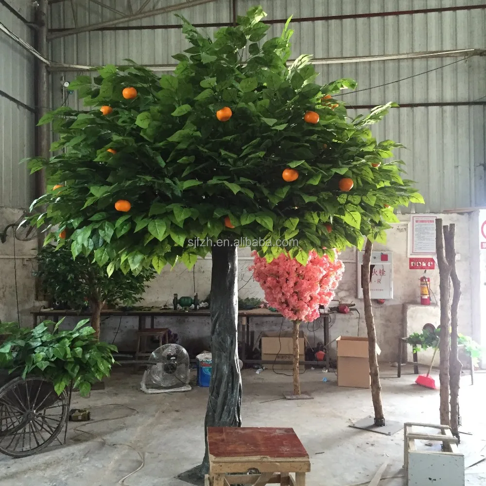 china factory high quality wholesale artificial big outdoor indoor fiberglass fruit tree fake apple tree