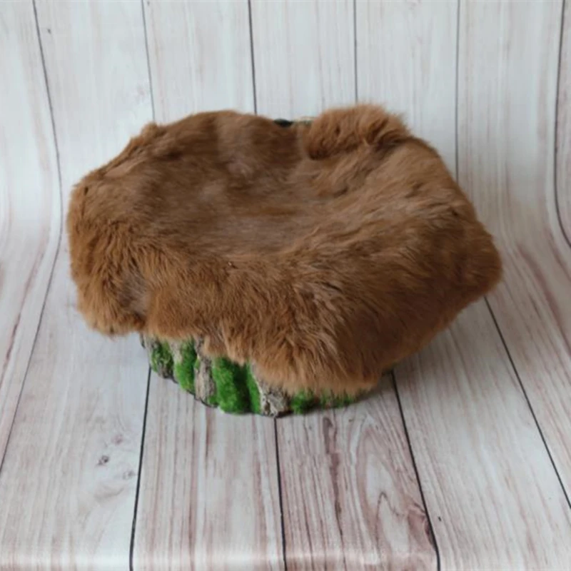 Vintage Natural Rabbit Fur Mini Blanket Posing Backdrop  Newborn Photo Prop bunny fur Basket stuffer filler Layer fabric