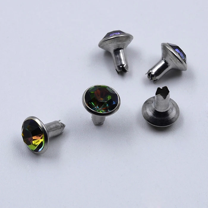 
Brass shank turquoise stones half pearls rhinestone crystal rivets for leather bags 