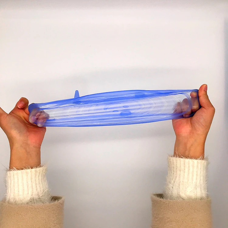 Food grade 6.5cm, 9.5cm, 11.5cm, 14.5cm, 16.5cm, 20.5cm reusable 6 pack pcs silicone stretch lids