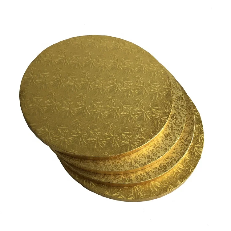 1/2inch thickness disposable gold silver corrugated cake drum