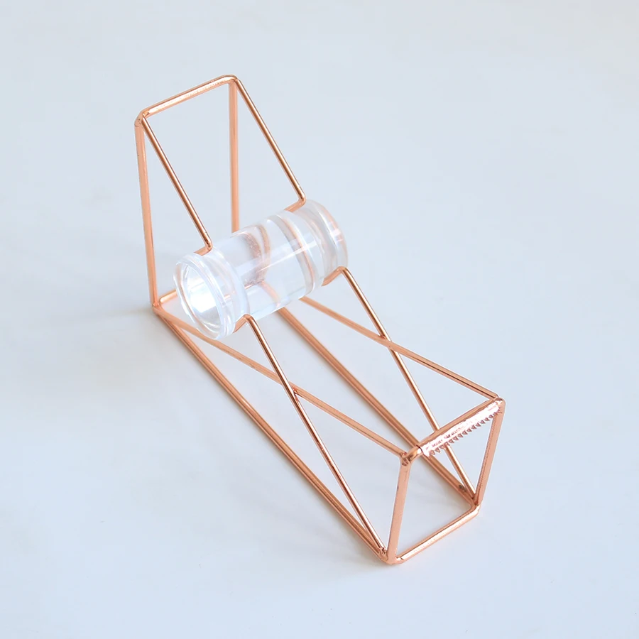 Amazon Hot-sale Office Supplies Stationery Mini Adhesive Tape Holder Rose Gold Metal Gummed Tape Dispenser For Paper