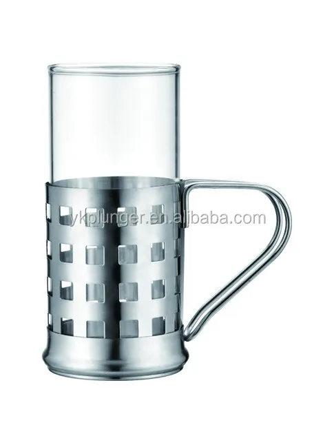 Factory Hot Selingl Irish glass coffee cup with metal holder