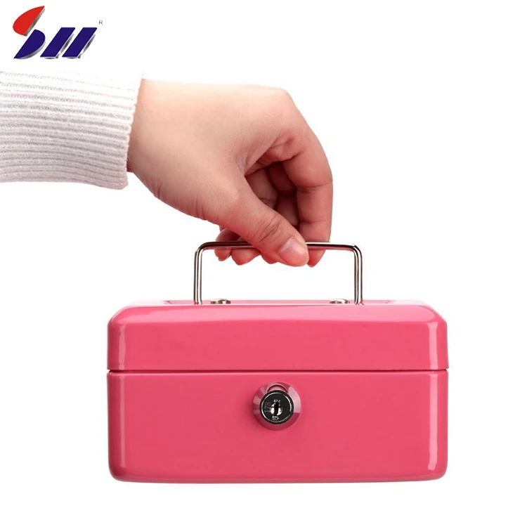 150*118*80 mm steel plastic coin tray cylinder key lock cash box