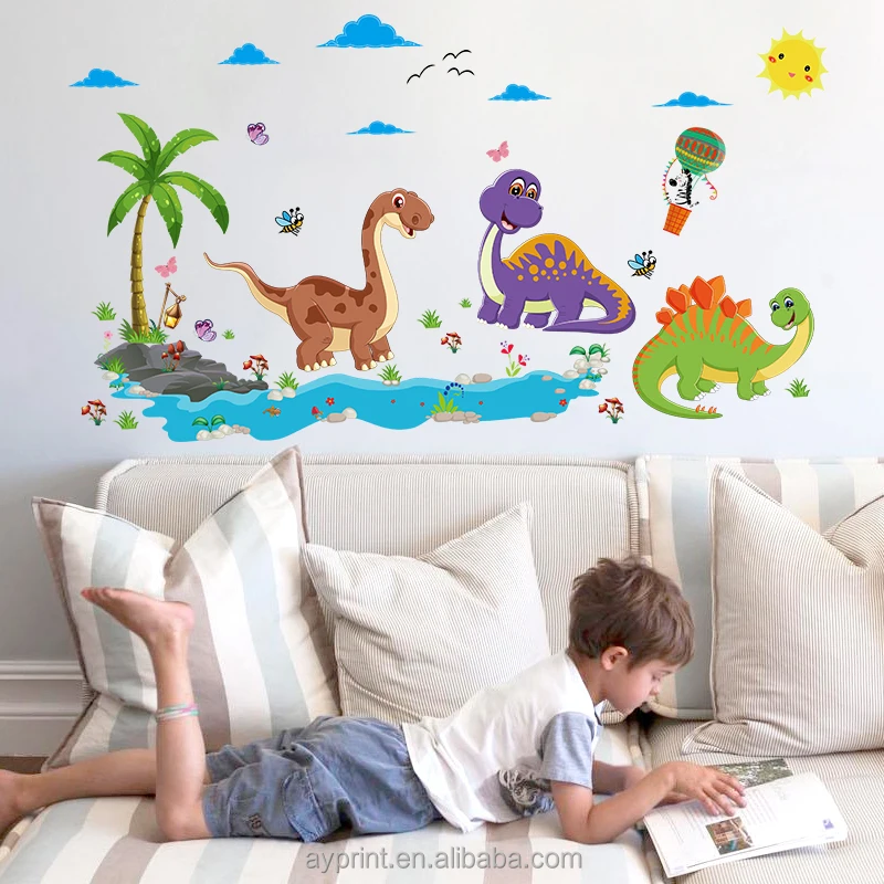SK9125 Dinosaur Cartoon Animal Wall sticker Kids Nursery DIY decorative removable wall sticker