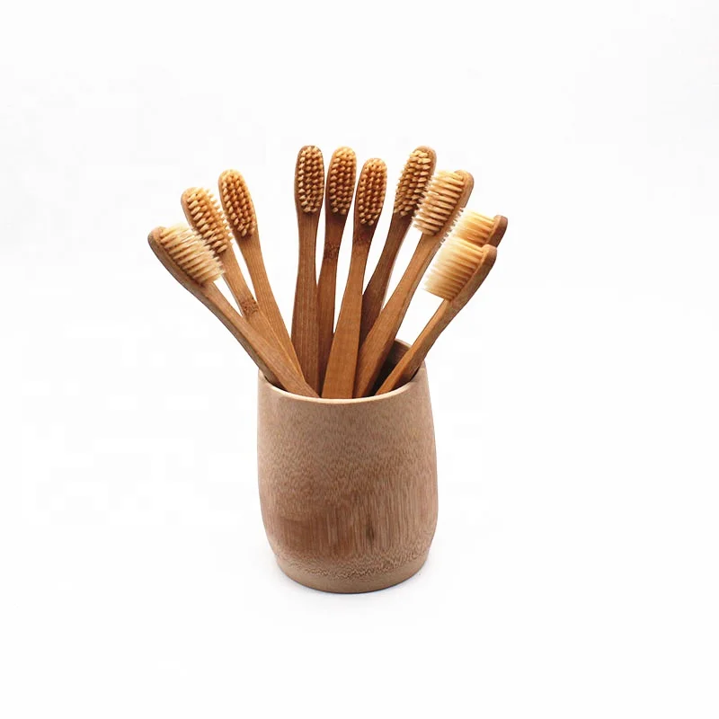 Cute natural environmentally friendly degradable bamboo toothbrush