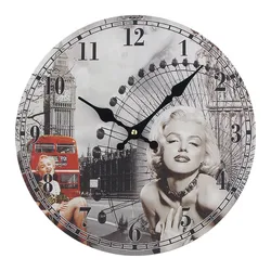 12 Inch Sublimation MDF Advertisement Marilyn Monroe Decor Roles Wall Clock