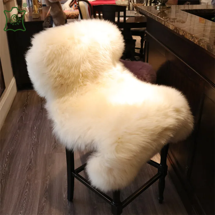 High quality bright pink yellow white brown Real animal fur skin fabric Long Hair Genuine Sheepskin Rugs for home decoration