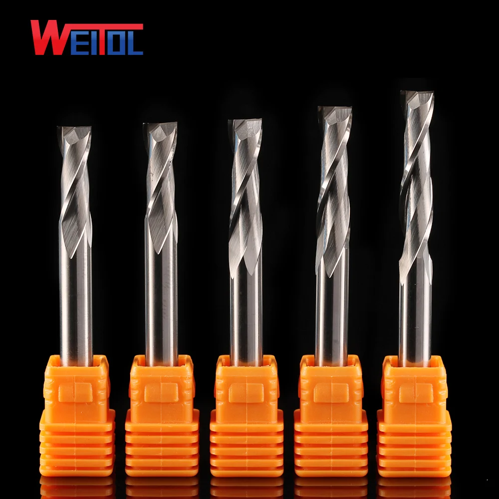 WeiTol 6mm carbide two flutes spiral cutter cnc milling tool bit milling tools cutters