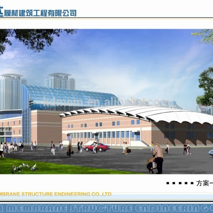 
ETFE membrane structure swimming pool architectural external wall facades awning 