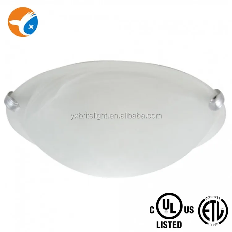 UL/ETL listed half moon ceiling fixture alabaster glass shade flush mount ceiling light for living room bedroom