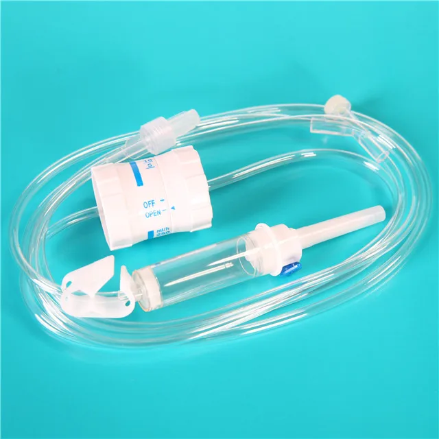 Одноразовый ПВХ DEHP Бесплатный IV капельный инфузионный набор с микрорегулятором потока