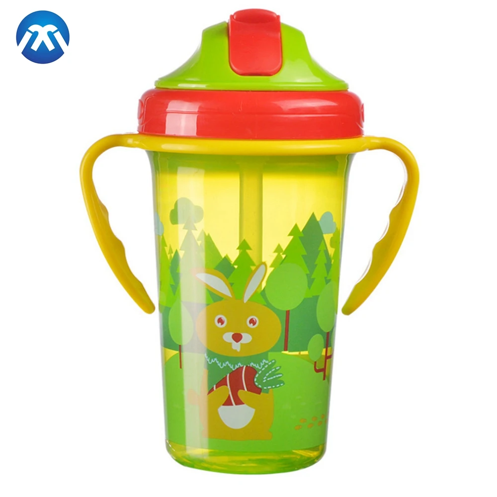 210ml/300ml Wholesale BPA Free  baby feeding  bottle children training straw cup baby sippy cup