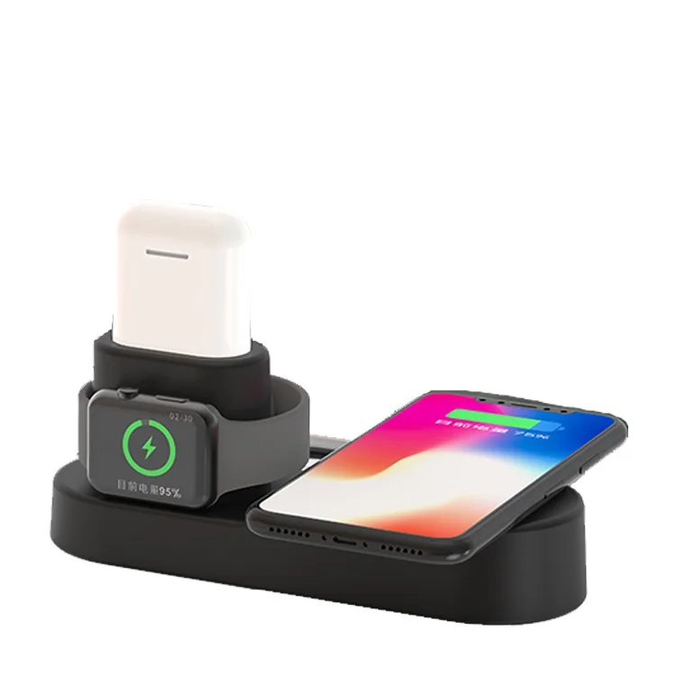 New arrival! USB Power strip 4 in 1 Fast Wireless Charger Fast Charging 10W Qi Wireless Station for iPhone for smart watch
