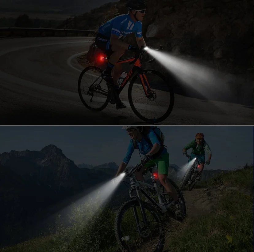 New bicycle smart headlights 300 lumens high-bright 6 stage waterproofbicycle light USB bicycle light front and rear