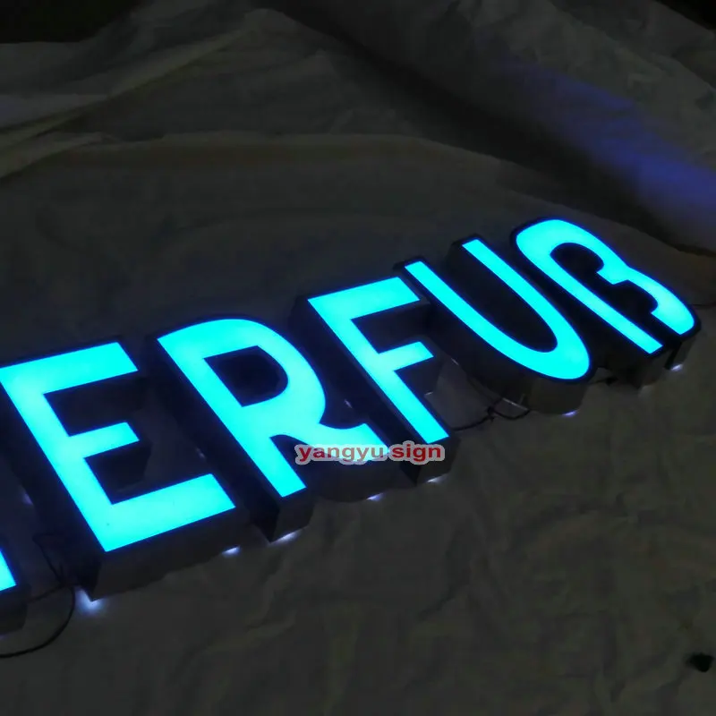 LED stainless steel frame 3D custom outdoor advertising acrylic face letter signs for company Logo hotel sign letter board