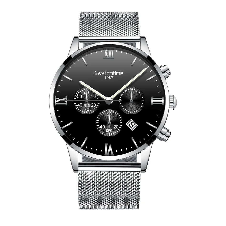 
Custom LOGO High Quality 316L Stainless Steel Japan VD53 Chronograph Movement 5ATM Waterproof Men Watches Luxury 