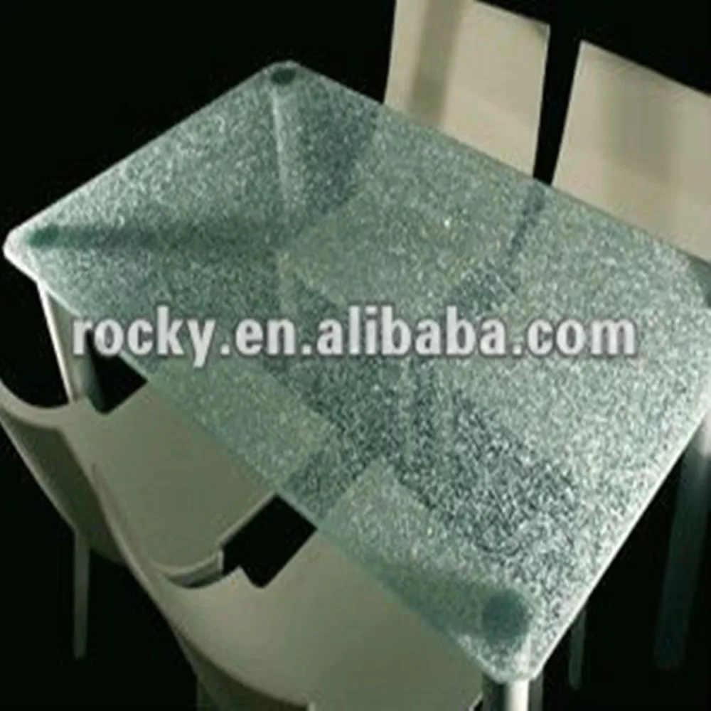 Циндао Рокки высокое качество 3 мм-19 мм сломанное закаленное стекло треснувший стеклянный стол