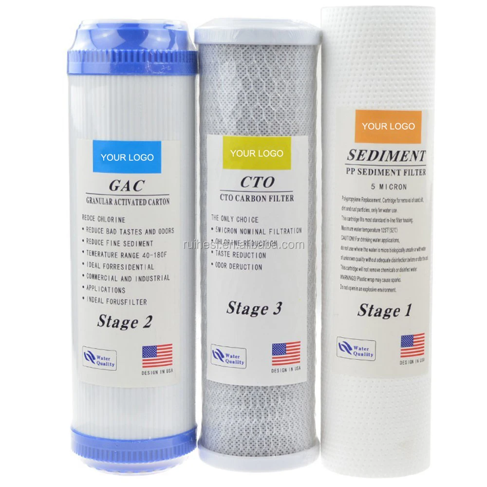
Customer Brand 5 micron cartridge filter PP CTO Carbon Filter T33 RO membrane cartridge filter for undersink home use RO system 
