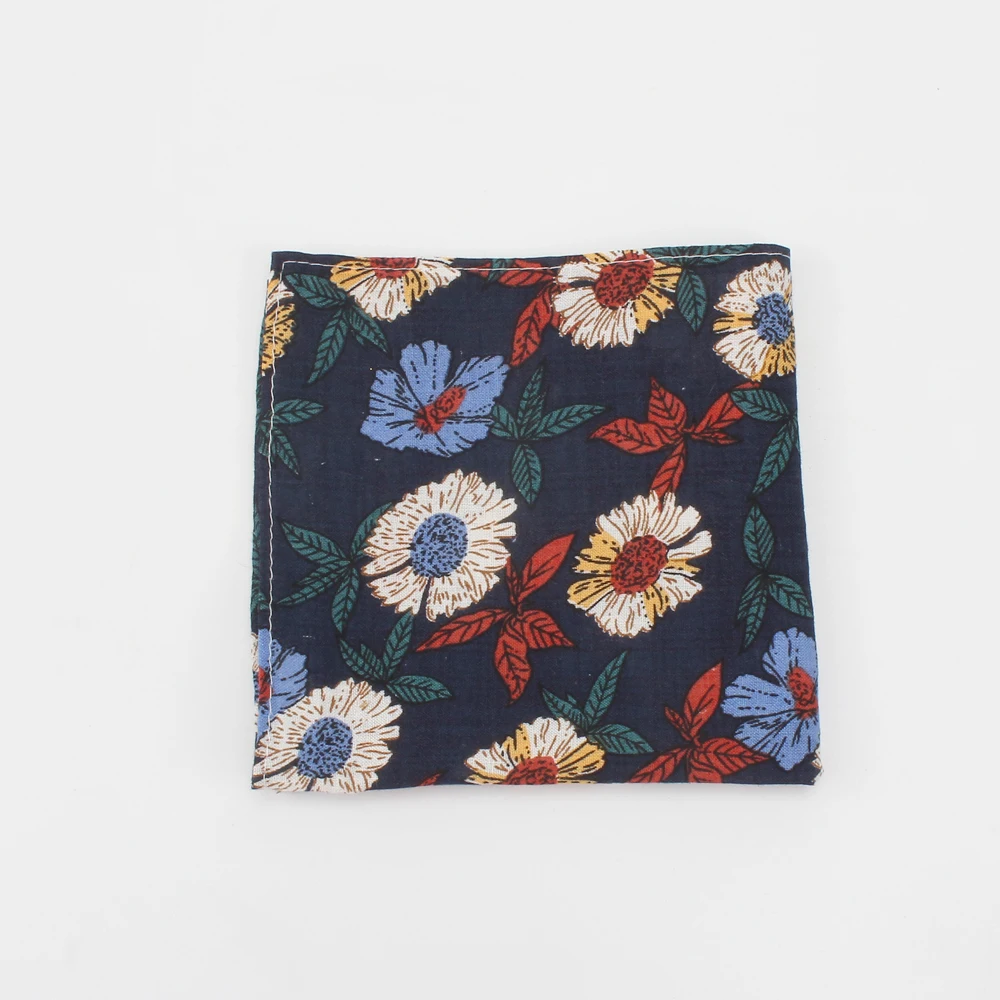 Dacheng 2020 новый дизайн высокое качество пользовательский цветочный принт хлопковый носовой платок мужской Hankie Карманный квадрат